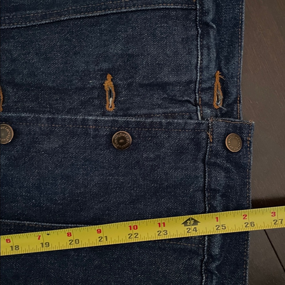 Wrangler Navy Blue Denim Jacket with Tan Corduroy Collar - Picture 4 of 6